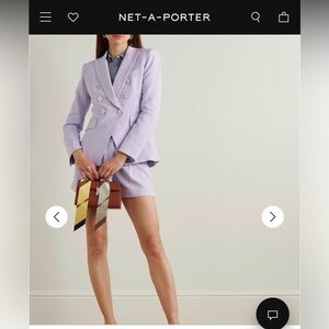 Veronica Beard Light Purple Double-Breasted Blazer